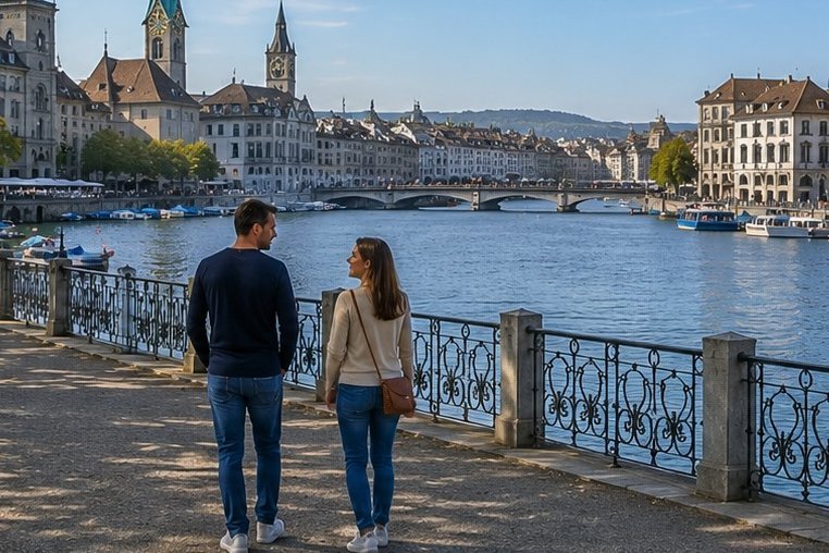 Single-Vater bei einer neuen Begegnung in Zürich