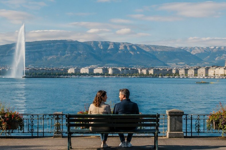 Single Eltern beim Kennenlernen am Genfersee in Genf