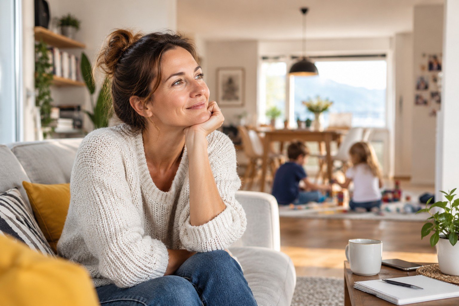 Parent célibataire retrouvant un nouvel équilibre après une séparation