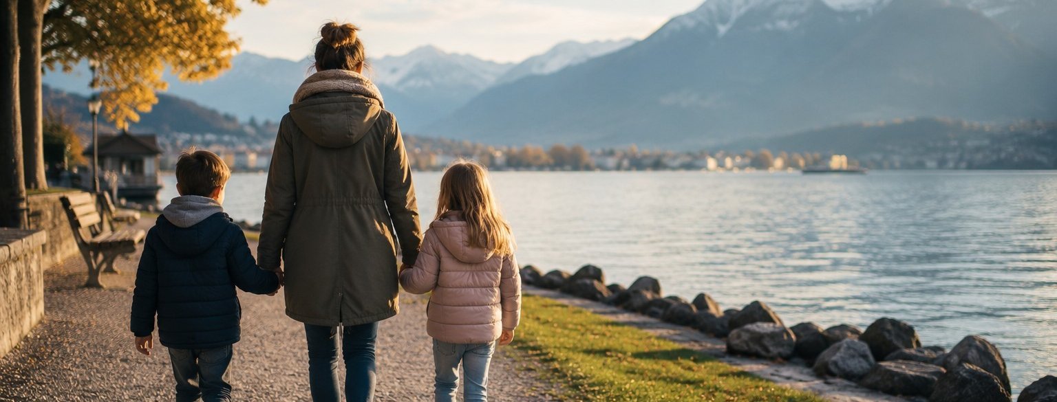 Parent avec ses enfants reconstruisant sa vie après une séparation