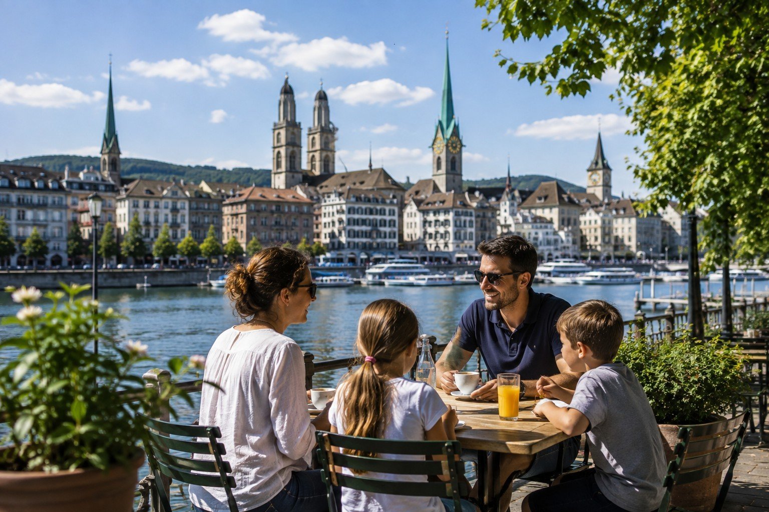 Parents célibataires faisant connaissance à Zurich