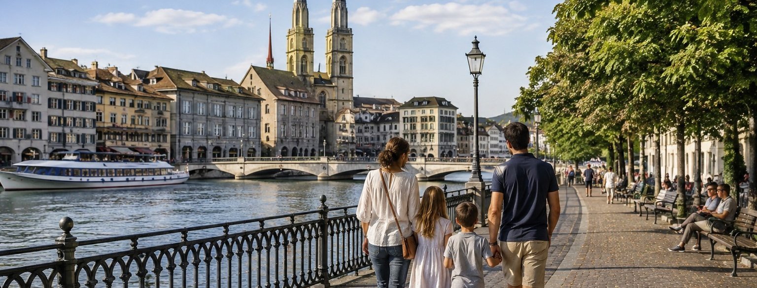 Parents célibataires faisant connaissance à Zurich